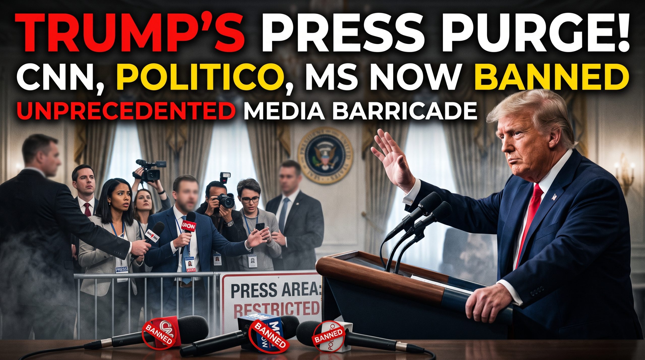 Trump Bans CNN, MS NOW, and Politico from the White House in Unprecedented Press Restriction
