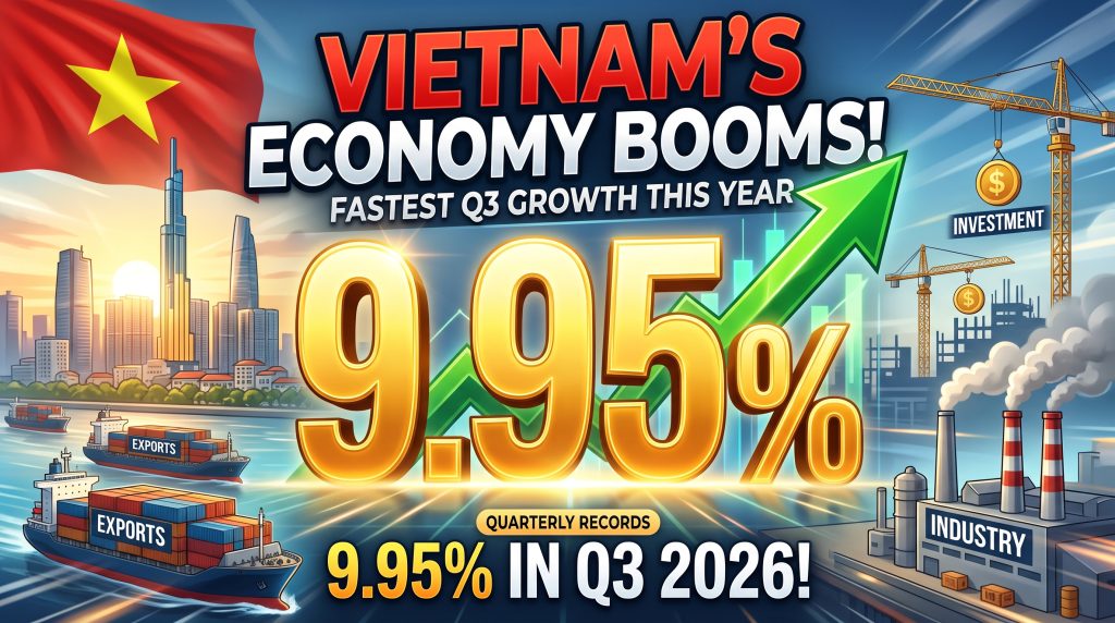 Vietnam’s Economy Grows 9.95% in Q3, Fastest Pace This Year